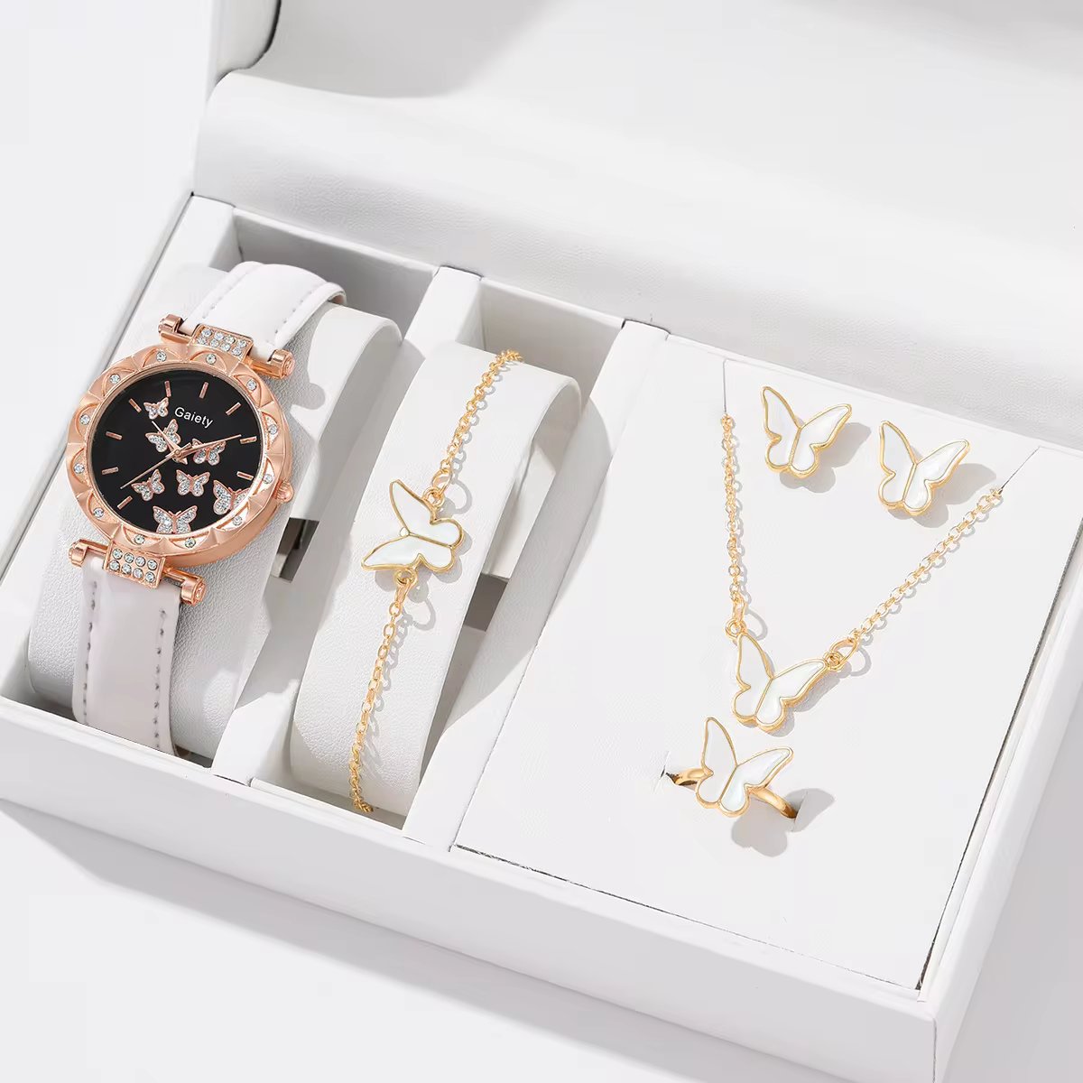 ButterflyLuxe 6-Piece Watch Set with Bracelet